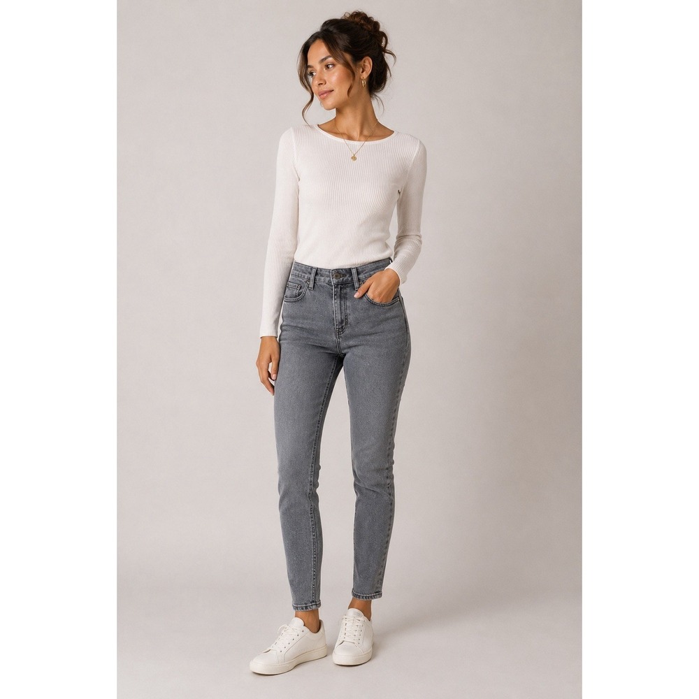 Theory Gray Wash Skinny Jeans Minimalist Stretch‎ Denim Women 28